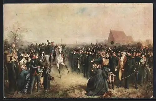 AK Breslau, Freiwillige vor König Friedrich Wilhelm III., Befreiungskriege