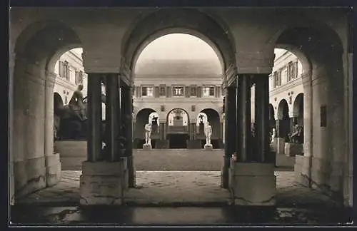 AK Dresden, Grosse Kunstausstellung 1908, Grosse Halle v. d. Empfangshalle aus