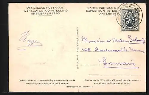 AK Antwerpen, Ausstellungspavillon der französischen Kolonien auf der Exposition Internationale 1930