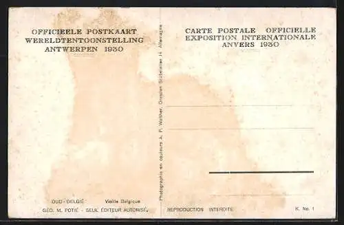 AK Antwerpen, Wereldtentoonstelling 1930, Oud-Belgie