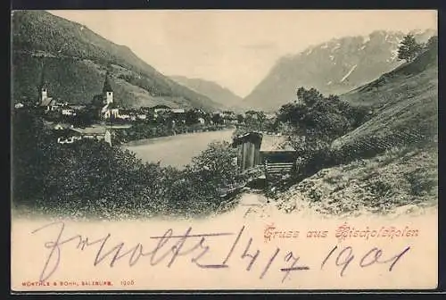 AK Bischofshofen, Sicht auf Pass Lueg im Tal