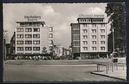 AK Paderborn, Westerntorplatz mit Bayer Apotheke