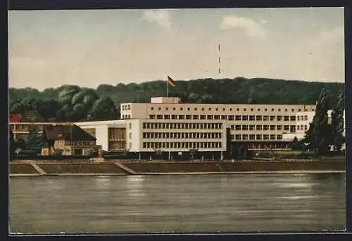 AK Bonn am Rhein, Blick auf das Bundeshaus am Rhein