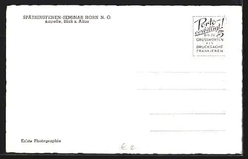 AK Horn, Spätberufenen-Seminar, Kapelle mit Blick zum Altar