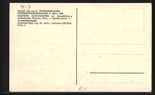 AK Horn, Modell des neuen interdiözesanen Spätberufenenseminars