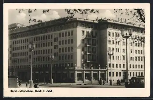 AK Berlin, Stalinallee mit Block C-Süd