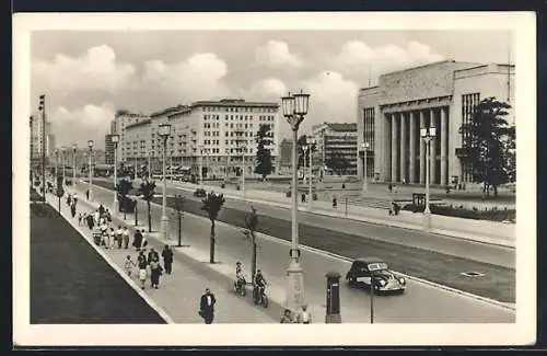 AK Berlin, Stalinallee aus der Vogelschau
