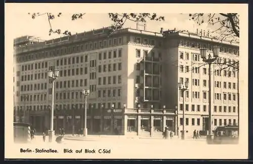 AK Berlin, Stalinallee mit Block C-Süd