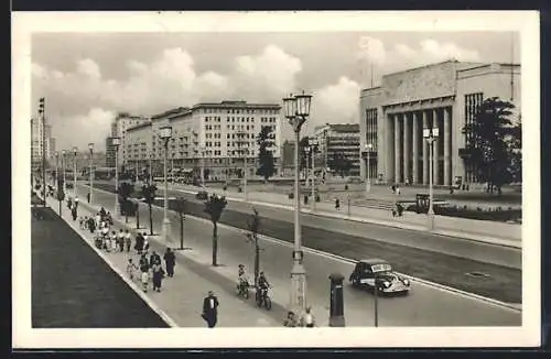 AK Berlin, Stalinallee aus der Vogelschau