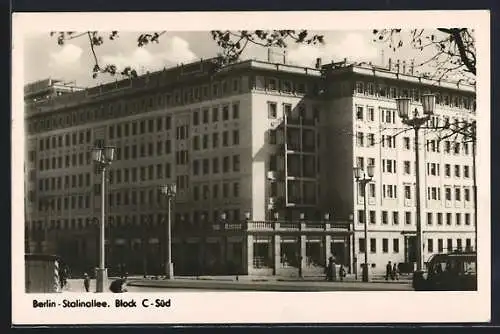 AK Berlin, Stalinallee mit Block C-Süd