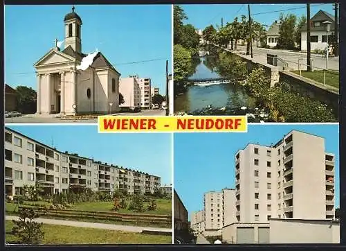 AK Wiener Neudorf /N. Ö., Kirche Maria Schnee, Alter Ortsteil, Parkvorstadt und Brauhausgelände