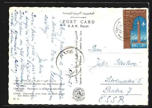 AK Kairo, Generalansicht vom Nil Hilton Roof gesehen