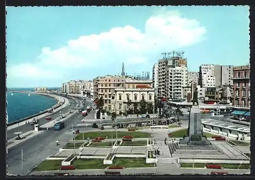 AK Alexandria, Saad Zaghloul Statue and Corniche