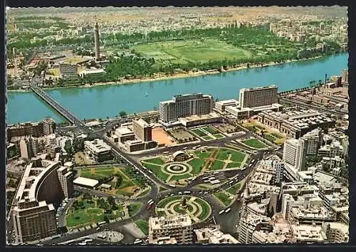 AK Kairo, Luftaufnahme des Midan El-Tahrir