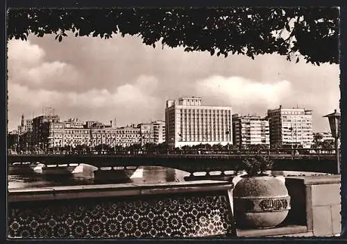 AK Cairo, Shepheard`s and Semiramis Hotel, Tahrir Bridge