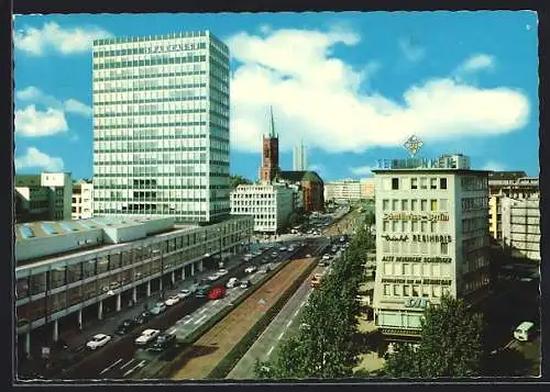 AK Düsseldorf, Berliner Allee mit Hochhaus und Telefunken
