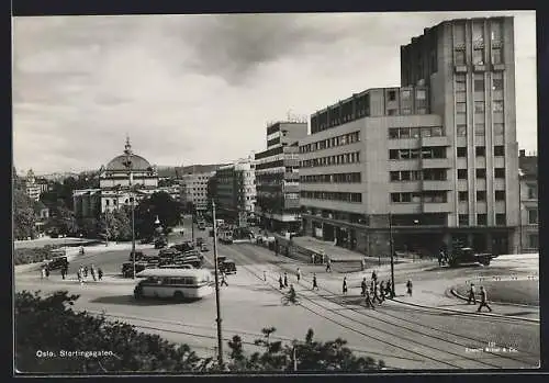 AK Oslo, Stortingsgaten, Strassenbahn