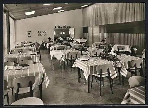 AK Stuttgart, Innenansicht Turmrestaurant Fernsehturm von F. u. A. Radmann, unter gleicher Leitung Restaurant Börse