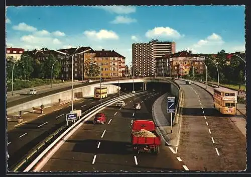 AK Berlin-Halensee, Blick auf die Stadtautobahn