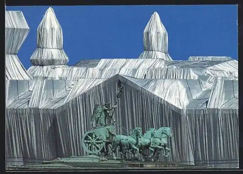 AK Berlin, Verhüllter Reichstag mit der Quadriga