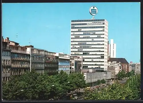 AK Düsseldorf, Berliner-Allee mit Sparkassen-Gebäude