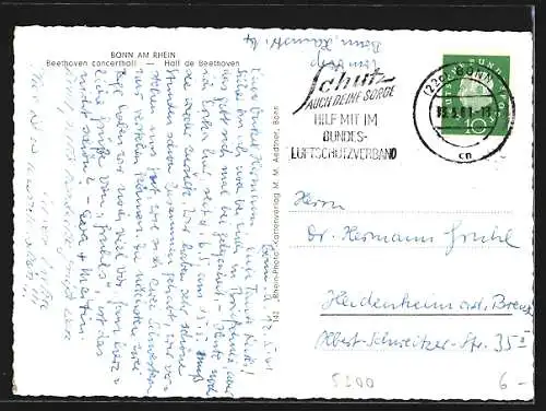 AK Bonn, Beethovenhalle von der Strasse aus