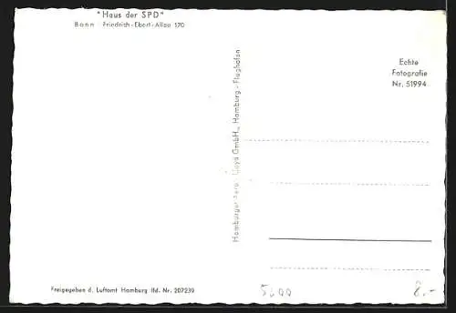 AK Bonn, Haus der SPD, Friedrich-Ebert-Allee 170
