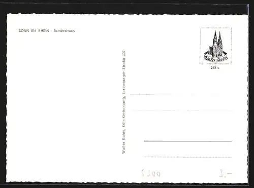 AK Bonn, Bundeshaus, gesehen vom Rhein