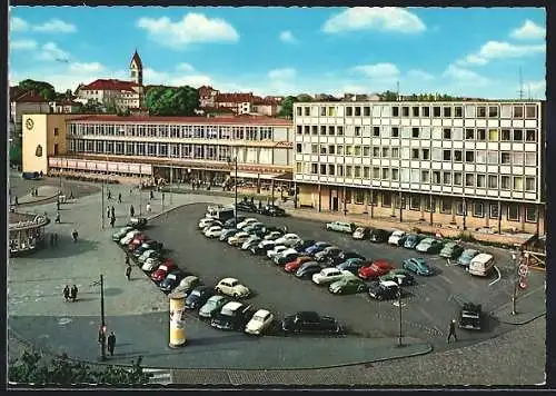 AK Kassel, Hauptbahnhof mit Parkplatz