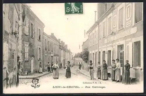 AK Ligny-le-Chatel, Rue Carrouge