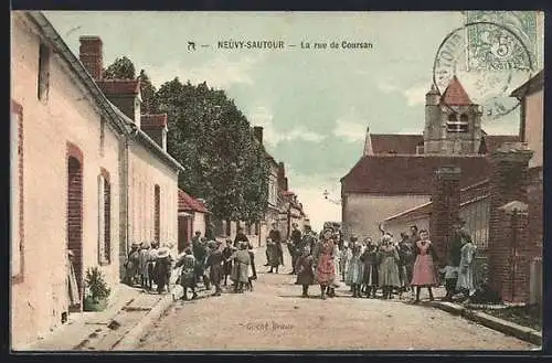 AK Neuvy-Sautour, La rue de Coursan