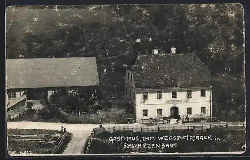 AK Schwarzenbach, Gasthaus zum Wegscheidjäger aus der Vogelschau