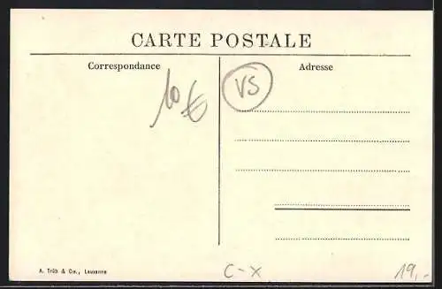 AK Lens, 1er août 1912, Arrivée de a parade militaire