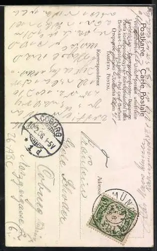 Künstler-AK sign. B. Zickendraht: Dame mit rotem Hut