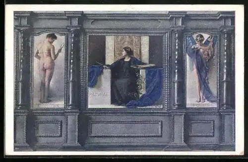 Künstler-AK Brüder Kohn (B.K.W.I) Nr. 1822: Allegorie im Jugendstil