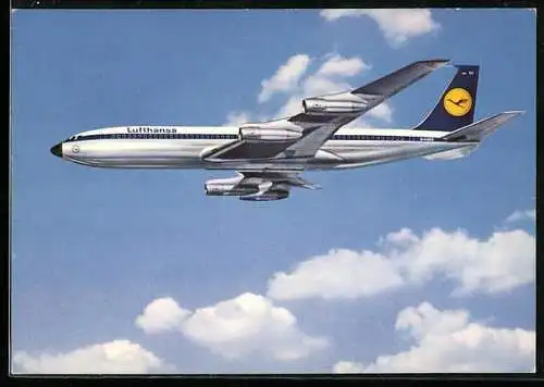 AK Flugzeug Boeing 707 Intercontinental Jet der Lufthansa