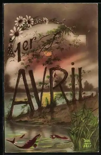 AK Fische in einem See, 1er Avril