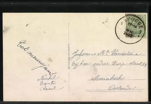 AK Weihnachtsengel mit Tannenzweig, Joyeux Noel
