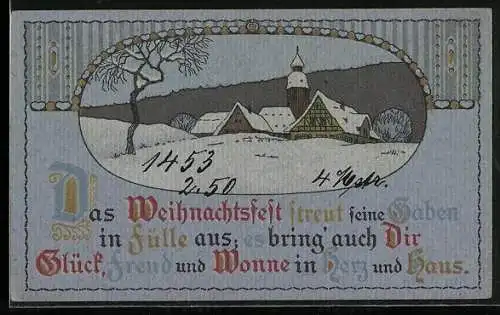 AK Winterlandschaft mit Gedicht, Weihnachten