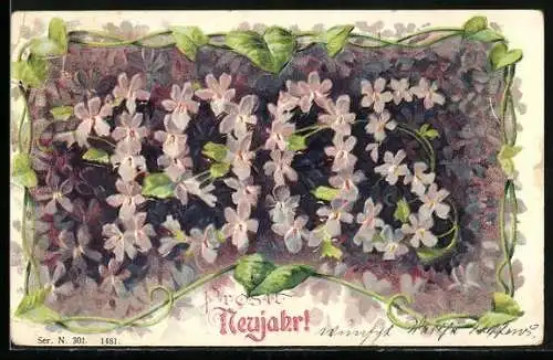 AK Jahreszahl 1905 aus Veilchen, Prosit Neujahr