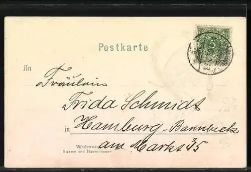 AK Schwein mit Hufeisen und Kleeblättern, Prosit Neujahr