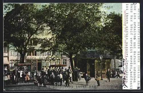 AK Hamburg-Neustadt, Strassenmusikanten auf dem Schaarmarkt