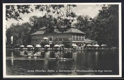 AK München-Schwabing, Kaffee u. Seerestaurant Kleinhesselohe im Engl. Garten