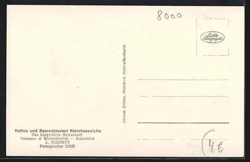 AK München-Schwabing, Kaffee u. Seerestaurant Kleinhesselohe im Engl. Garten