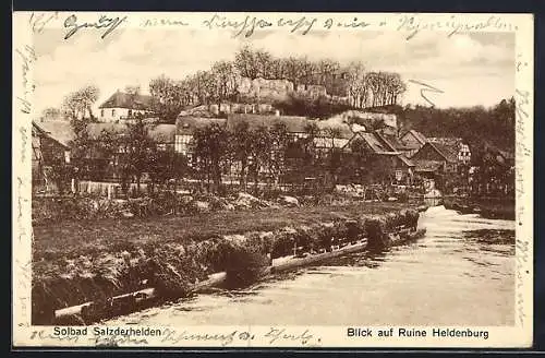 AK Salzderhelden, Blick auf Ruine Heldenburg