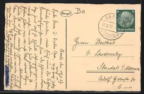 AK Baabe a. Rügen, Strand mit Seebrücke