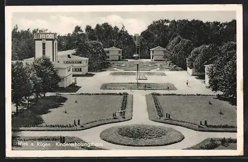AK Wiek a. Rügen, Gartenanlage vom Kindererholungsheim