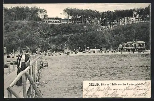 AK Sellin a. Rügen, Blick auf Sellin von der Landungsbrücke aus