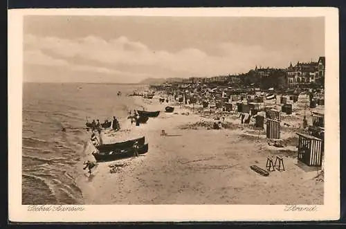AK Bansin, Strand mit Ruderbooten und Strandkörben