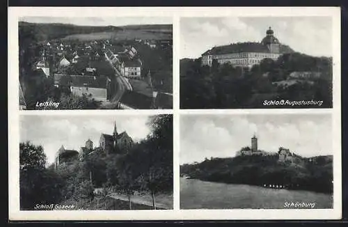 AK Leissling, Ortsansicht, Schloss Goseck, Schloss Augustusburg, Schönburg